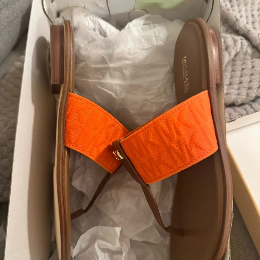 Michael Kors Orange and Brown Sandals - Picture 5 of 7